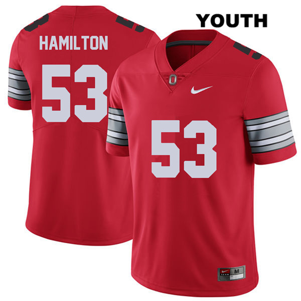 Ohio State Buckeyes Youth Davon Hamilton #53 Red Authentic Nike 2018 Spring Game College NCAA Stitched Football Jersey LQ19C43FG